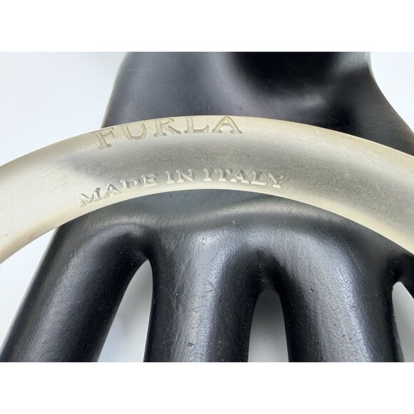 Furla Clear Lucite Bangle Bracelet Made In Italy Vintage Frosted Style Sz8” - Picture 2 of 10